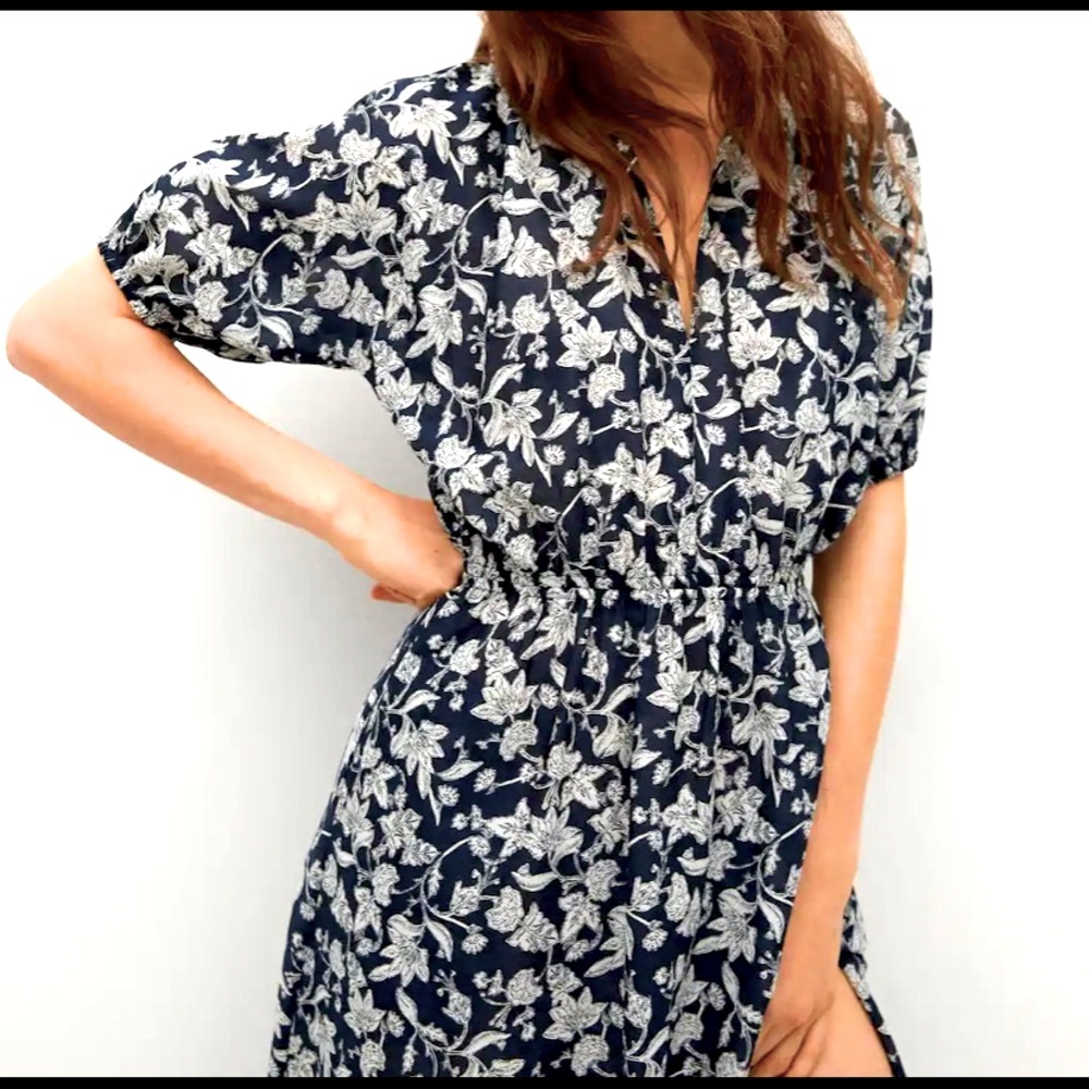 MNG by Mango Blue Floral Maxi Dress Sz 2